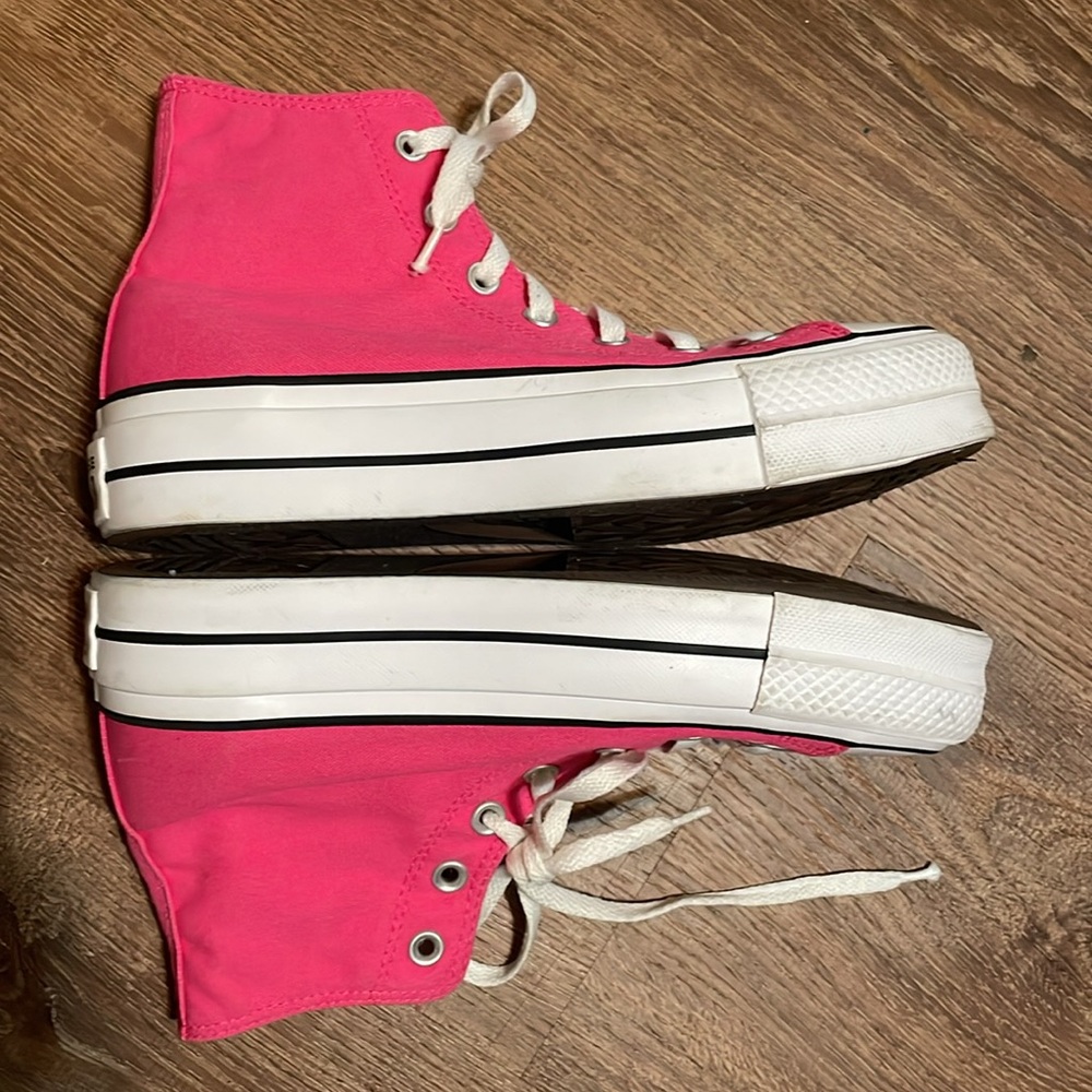 Women’s Converse Pink High-Top Platform Sneakers Sz 8/EU 39 - Picture 11 of 12